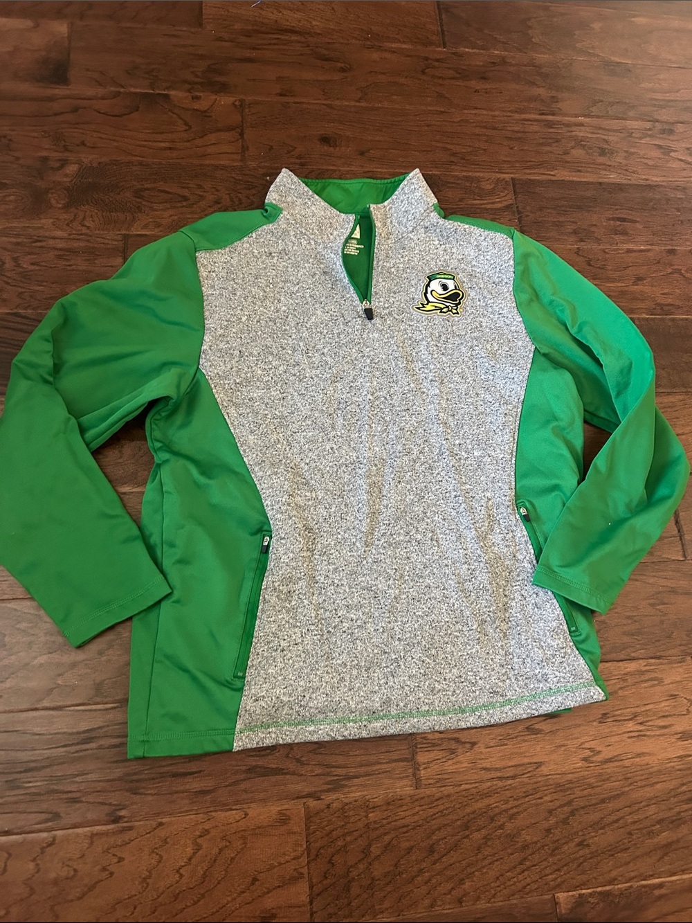 Box Sear Clothing Co. Oregon Ducks Grey & Green Quarter-Zip Pullover